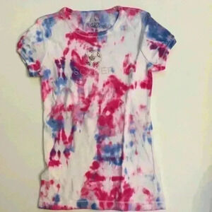 Tie dyed T-shirt with soccer ball Girls M sporty ⚽️